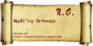 Nyáry Orfeusz névjegykártya