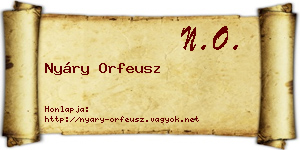 Nyáry Orfeusz névjegykártya