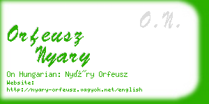 orfeusz nyary business card